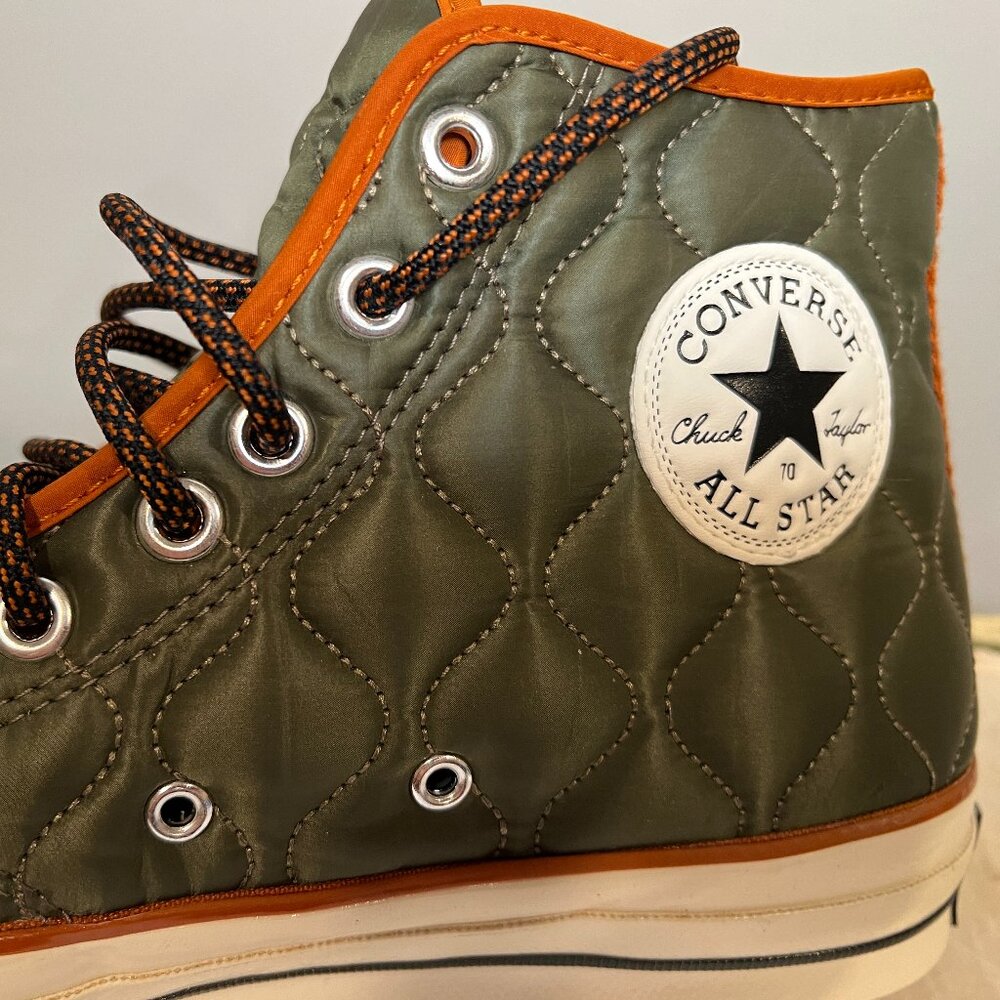 Converse Quilted High-Top Sneakers - Green and Brown - Picture 2 of 7
